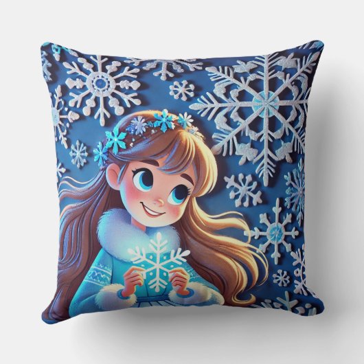 Mooie jonge sneeuwmaagd kussen (Achterkant)