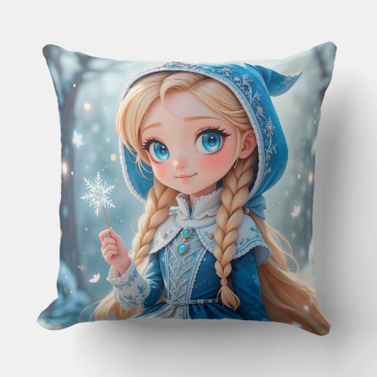 Mooie jonge sneeuwmaagd kussen (Voorkant)