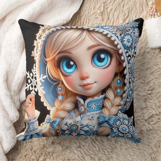 Mooie jonge sneeuwmaagd kussen (Deken)