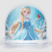 Mooie jonge sneeuwmaagd sneeuwbol (Achterkant)