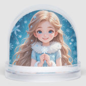 Mooie jonge sneeuwmaagd sneeuwbol (Voorkant)