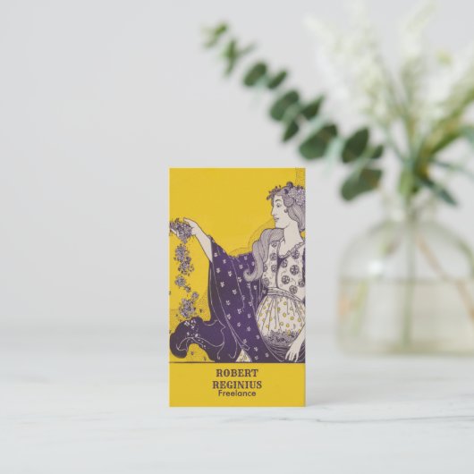 mooie jonge vrouw visitekaartje (Staand voorkant)