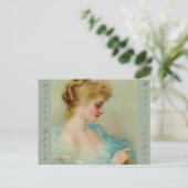 Mooie jongedame, door Albert Lynch, Belle epoque, Briefkaart (Staand voorkant)