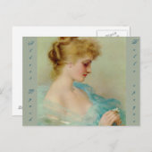 Mooie jongedame, door Albert Lynch, Belle epoque, Briefkaart (Voorkant / Achterkant)