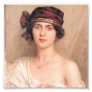 Mooie jongedame, door Albert Lynch, Belle epoque, Foto Afdruk