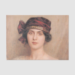 Mooie jongedame, door Albert Lynch, Belle epoque, Tissuepapier
