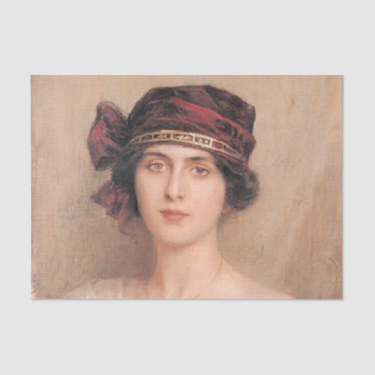 Mooie jongedame, door Albert Lynch, Belle epoque, Tissuepapier (Voorkant)