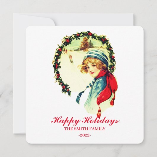 Mooie  jongen feestdagenkaart (Voorkant)