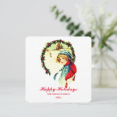 Mooie  jongen feestdagenkaart (Staand voorkant)