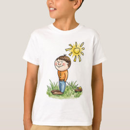 Mooie jongen met speelgoedautotrui voor kinderen t-shirt