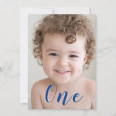 Mooie jongens 1e verjaardag Foto Blauw Kaart (Voorkant)