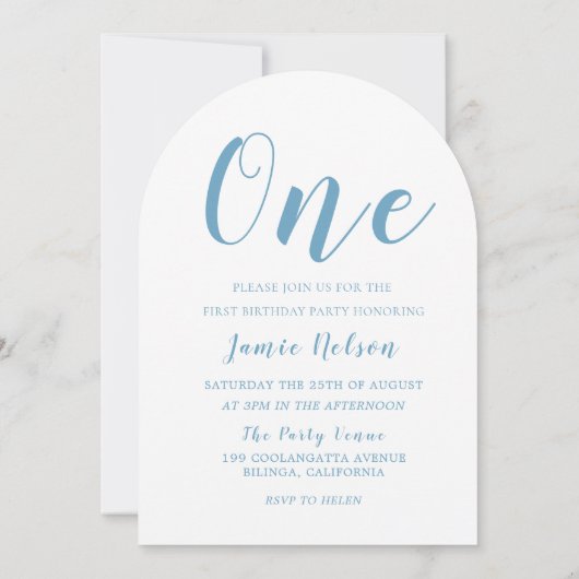 Mooie Jongens 1e Verjaardag Party Photo Arch Kaart (Achterkant)