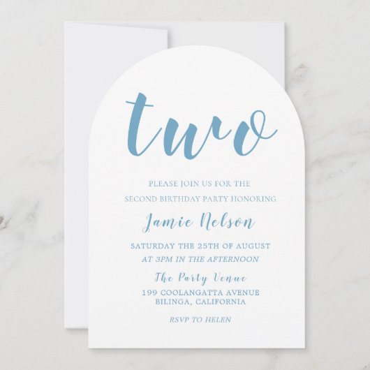 Mooie Jongens 2e Verjaardag Party Photo Arch Kaart (Achterkant)