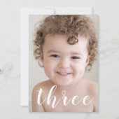 Mooie jongens, 3e verjaardag Foto en script Kaart (Voorkant)