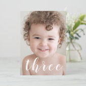 Mooie jongens, 3e verjaardag Foto en script Kaart (Staand voorkant)