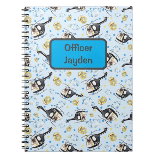 Mooie Jongens Politie Helikopter Print Notitieboek (Voorkant)