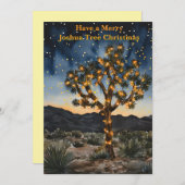 Mooie Joshua Tree kerst Kaart (Voorkant / Achterkant)