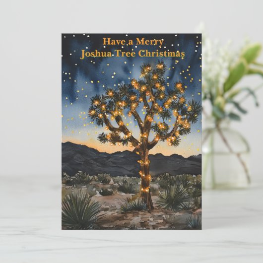 Mooie Joshua Tree kerst Kaart (Staand voorkant)