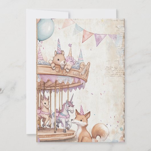 Mooie Journal Page w Dieren 1e Verjaardagsfeest Kaart (Achterkant)