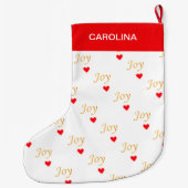 Mooie Joy Hart Patroon Grote Kerstsok (Achterkant)