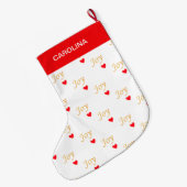 Mooie Joy Hart Patroon Grote Kerstsok (Achterkant (Hangend))