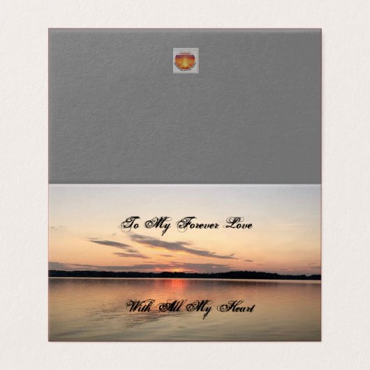 Mooie Jubilea Kaart - Zonsondergang op het meer on (Buitenkant ongevouwen)