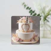 MOOIE JUBILEA TAART MET BRUID EN BRUIDEGOM (Staand voorkant)