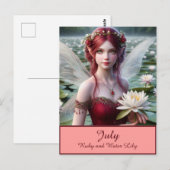 Mooie juli Fairy in Water Lelies Briefkaart (Voorkant / Achterkant)