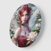 Mooie juli Fairy in Water Lelies Grote Klok (Hoek)