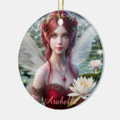 Mooie juli Fairy in Water Lelies Keramisch Ornament (Links)