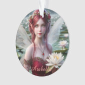 Mooie juli Fairy in Water Lelies Ornament (voorkant)
