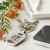 Mooie juli Fairy in Water Lelies Sleutelhanger (Zijkant)