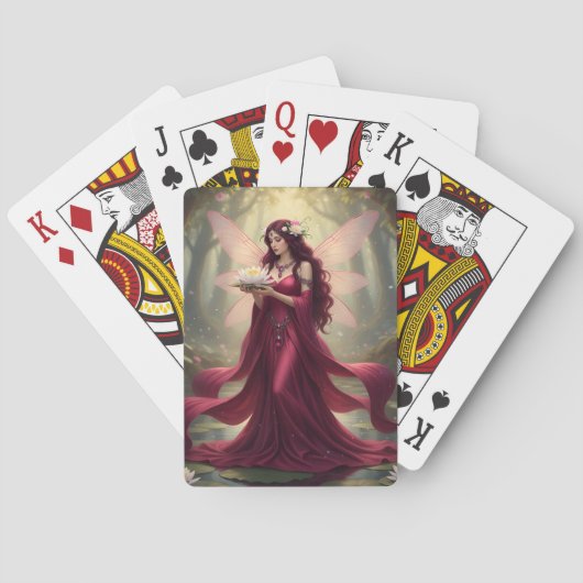 Mooie juli Ruby Fairy Pokerkaarten (Achterkant)