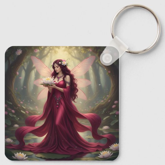Mooie juli Ruby Fairy Sleutelhanger (Achterkant)
