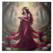 Mooie juli Ruby Fairy Tegeltje (Voorkant)