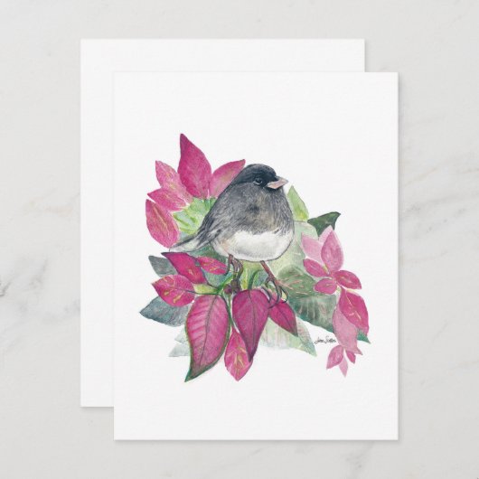 Mooie Junco Waterverf Note Kaart (Voorkant / Achterkant)
