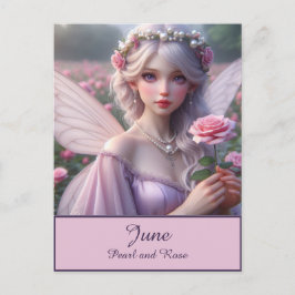 Mooie June Fairy in Roos Briefkaart