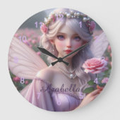 Mooie June Fairy in Roos Grote Klok (Voorkant)