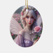 Mooie June Fairy in Roos Keramisch Ornament (Rechts)