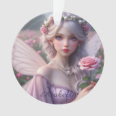 Mooie June Fairy in Roos Ornament (voorkant)