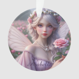 Mooie June Fairy in Roos Ornament