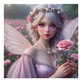Mooie June Fairy in Roos Perfect Poster
