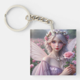 Mooie June Fairy in Roos Sleutelhanger