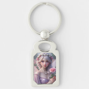 Mooie June Fairy in Roos Sleutelhanger