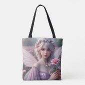 Mooie June Fairy in Roos Tote Bag (Achterkant)