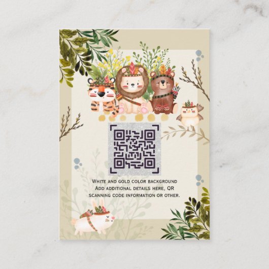 Mooie Jungle Dieren Baby BOEK Rijm Verzoek Informatiekaartje (Achterkant)