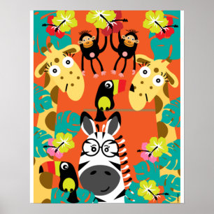 Mooie jungle dieren decoratie voor de kinderkamer