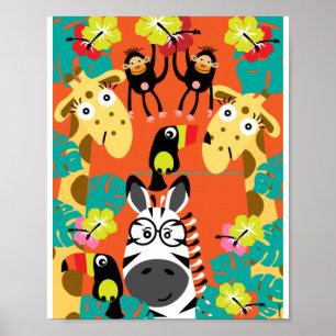 Mooie jungle dieren decoratie voor de kinderkamer 