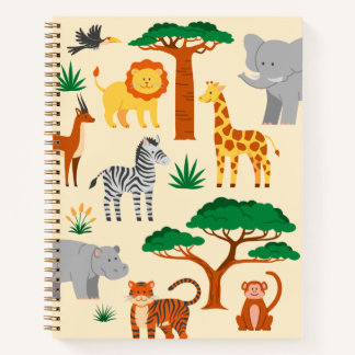 Mooie jungle dieren kids notitieboek