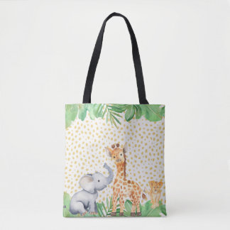 Mooie Jungle Safari Baby Dieren Tote Bag